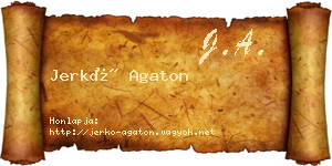 Jerkó Agaton névjegykártya